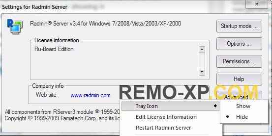 radmin server 3.4 no tray icon version